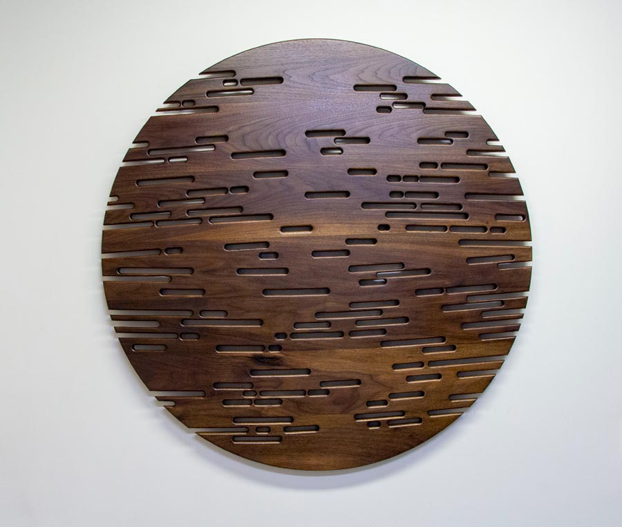 SERVICE Cloudy day on a Walnut. 1200mm Dia X 22mm Solid Walnut hand cut web