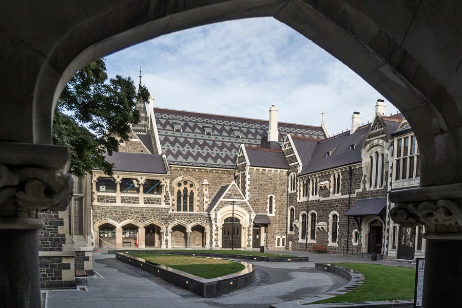 The Arts Centre. Image: ChristchurchNZ Arts Centre North Quad from archway 2 web