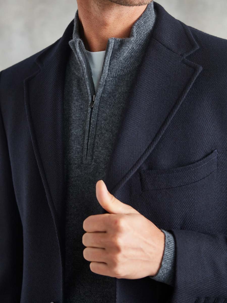 danny herringbone overcoat navy product joc042