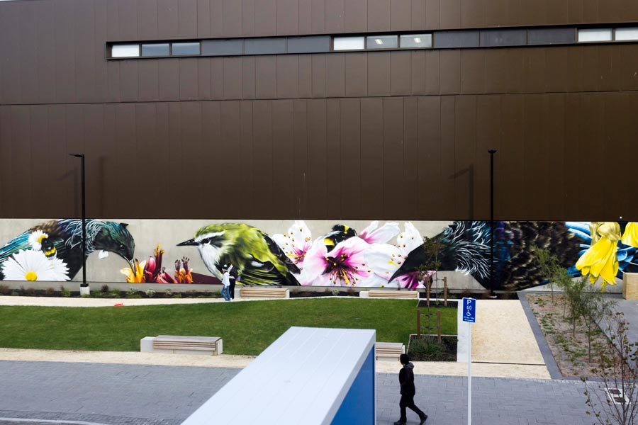 Organic Matters. 2018. Aerosol mural. 36m x 3m copy credit Alana Frost web
